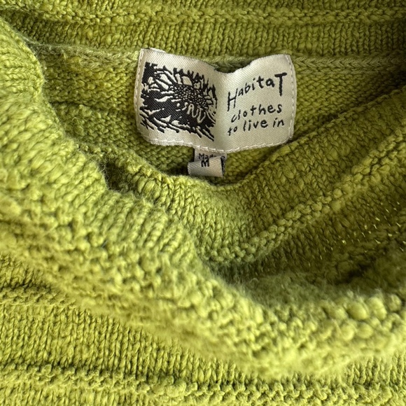 HABITAT 100% Cotton Asymmetric Hem Tunic Sweater Artsy Fairy Boho Green Size M - Picture 10 of 10